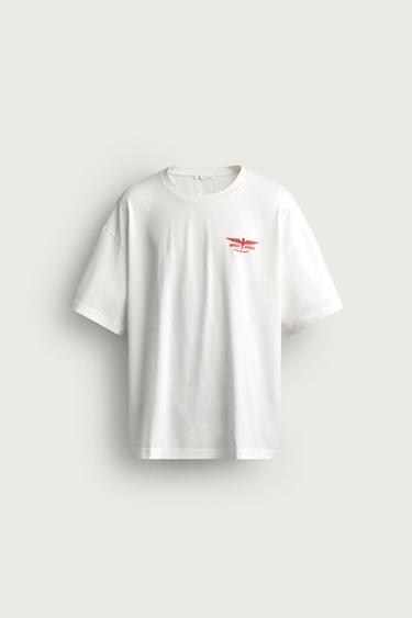 RELAXED FIT T-SHIRT WITH CONTRAST GRAPHICS - White by Zara