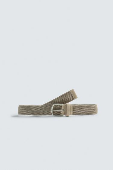 BRAIDED STRETCH BELT - Sand by Zara