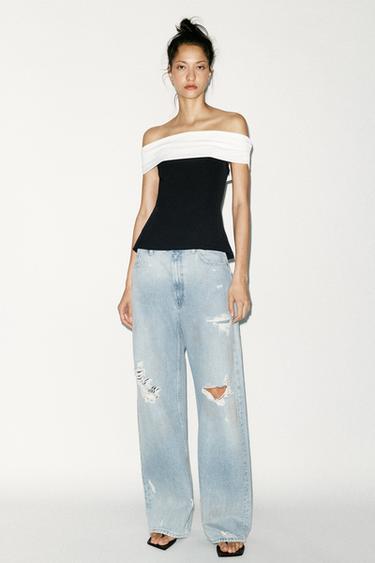 CONTRAST BANDEAU TOP - Black by Zara - Image 0