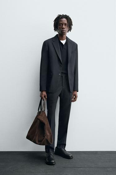 100% WOOL SUIT BLAZER - Navy blue by Zara
