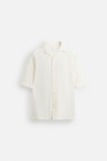 TEXTURED JACQUARD SHIRT - Oyster-white by Zara