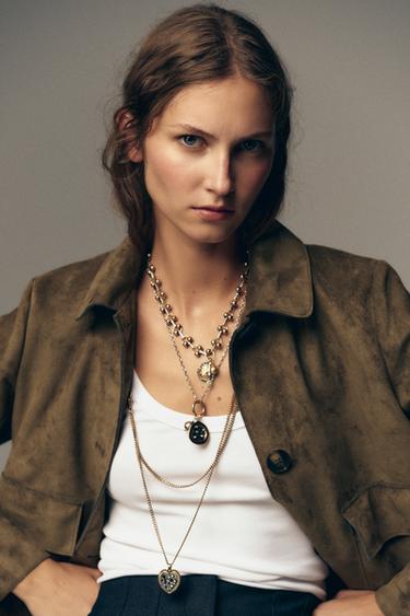 3-PACK OF ASSORTED CHAIN NECKLACES WITH COINS - Gold / Silver by Zara