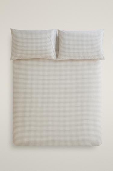 COTTON CHECK DUVET COVER - Ecru by Zara