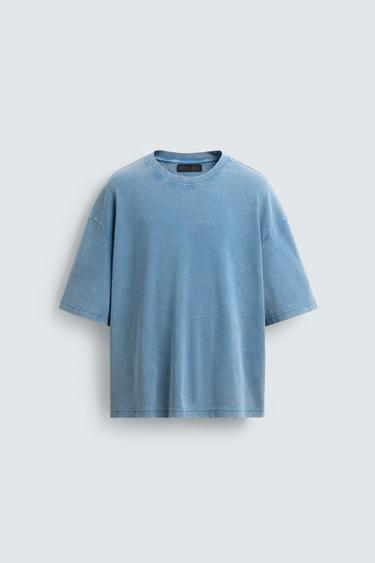 BOXY FIT TEXTURED SWEATSHIRT - Blue by Zara