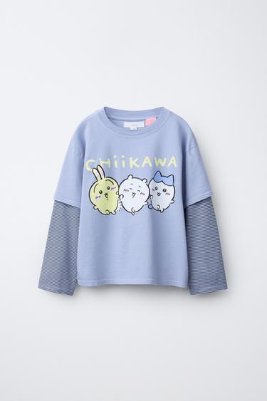 CHIIKAWA DOUBLE SLEEVE T-SHIRT - Light blue by Zara
