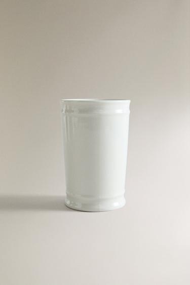 CERAMIC TOOTHBRUSH HOLDER - Ecru by Zara