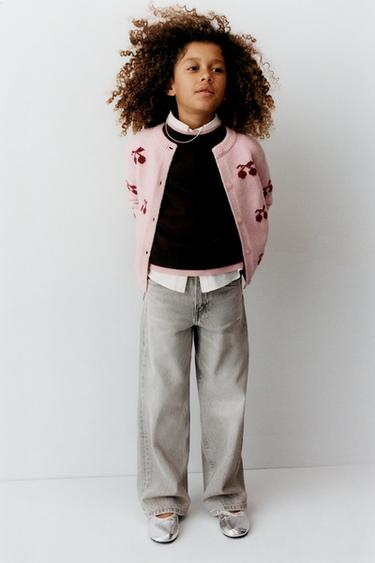 CHERRY PRINT CARDIGAN - Pastel pink by Zara