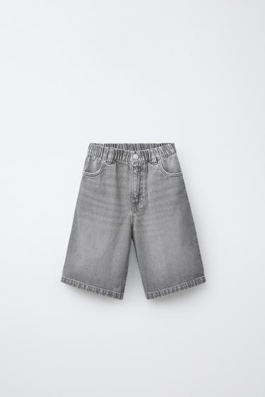 BAGGY DENIM BERMUDA SHORTS - Grey by Zara