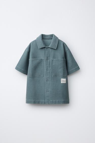 COMFORT SHIRT WITH POCKETS - Sea green by Zara
