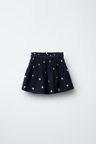 STAR PRINT BERMUDA SKORT - Navy blue by Zara