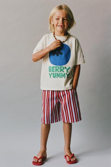 FRUIT PRINT T-SHIRT - Oyster-white by Zara