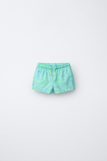 2-6 YEARS / FISH PRINT SWIM SHORTS - Sea green by Zara