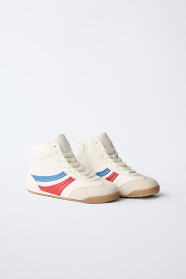 RETRO HIGH-TOP SNEAKERS - White by Zara