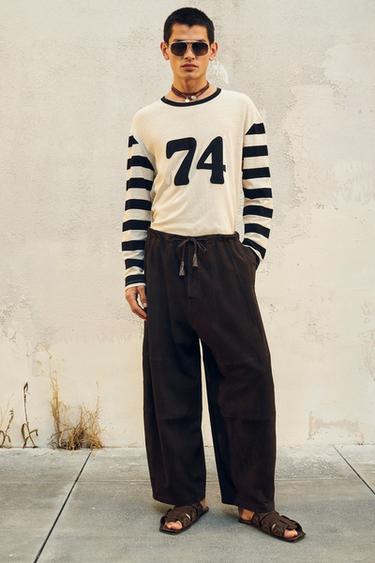 LIMITED EDITION WIDE-LEG SUEDE TROUSERS - Chocolate by Zara