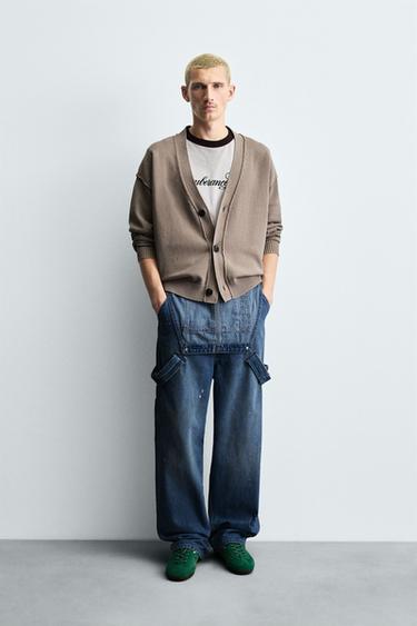 REVERSIBLE CARDIGAN WITH REVERSE EFFECT - Sand by Zara - Image 0
