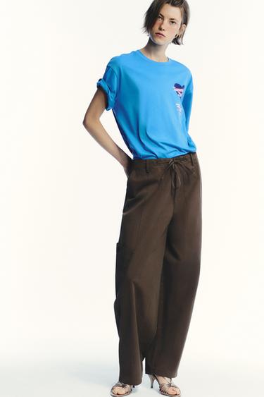 TEXT PRINT T-SHIRT - Bluish by Zara