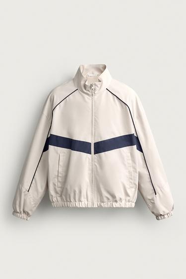 WATER-REPELLENT CONTRAST TECHNICAL JACKET - Stone by Zara