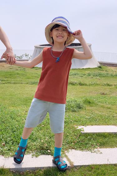 WAFFLE JOGGING T-SHIRT AND BERMUDA SET - Brick by Zara