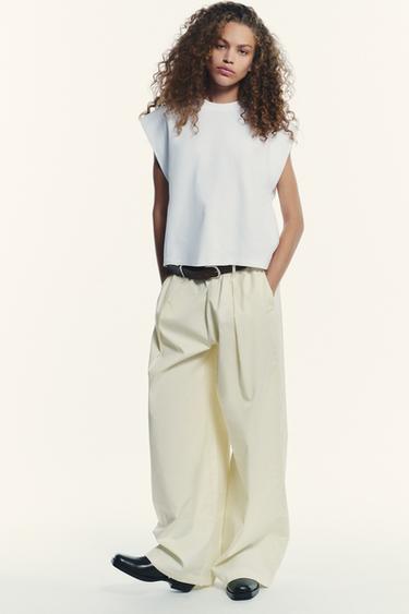 PALAZZO TROUSERS - Vanilla by Zara