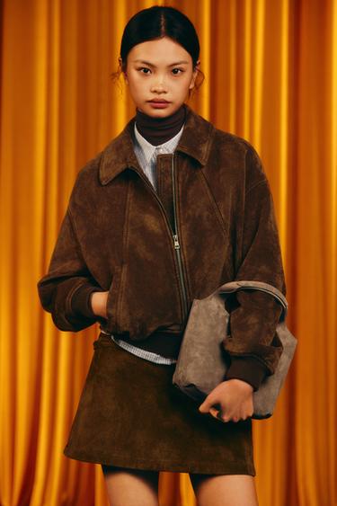 LEATHER MINI TOTE BAG - Grey by Zara