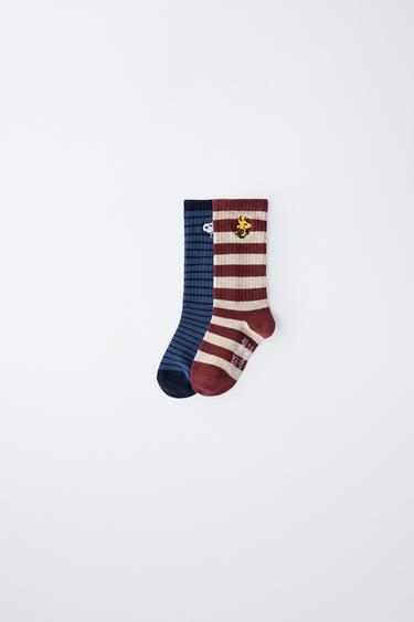 2-PACK OF SNOOPY PEANUTS™ STRIPED LONG SOCKS - striped by Zara - Image 0