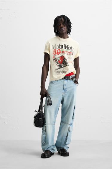 FADED PRINTED T-SHIRT - Ecru by Zara - Image 0