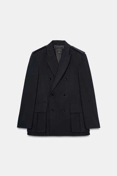 OVERSIZE BLAZER WITH MAXI POCKETS - Dark navy by Zara