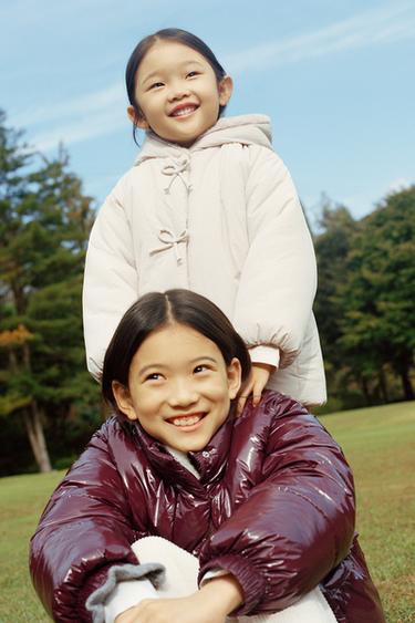 SHINY PUFFER JACKET - Maroon by Zara