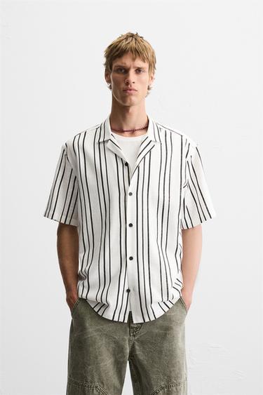 STRIPED FLOWING SHIRT - White by Zara