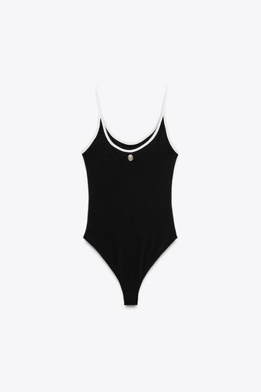 ZARA BROOCH BODYSUIT - Black by Zara