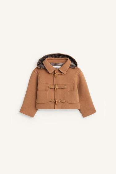 LIMITED EDITION SHORT WOOL DUFFLE COAT - Light camel by Zara