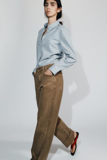 ZW COLLECTION BAGGY MID-WAIST JEANS - Brown by Zara