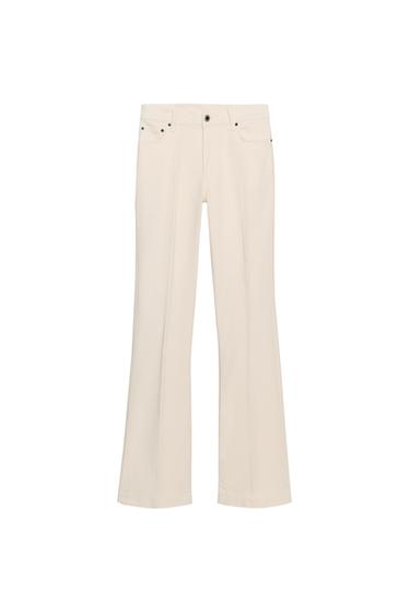 ZW COLLECTION MID-WAIST BOOTCUT JEANS - Ecru by Zara