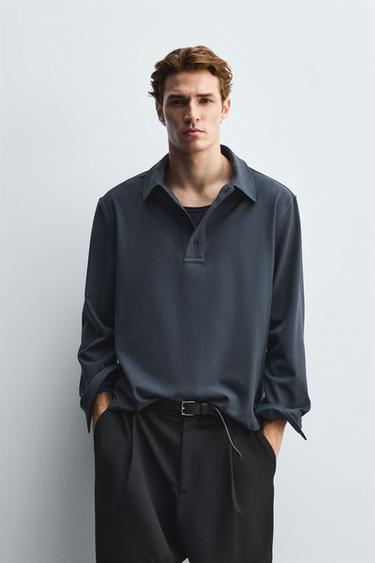 FLOWING POLO SHIRT - Charcoal grey by Zara