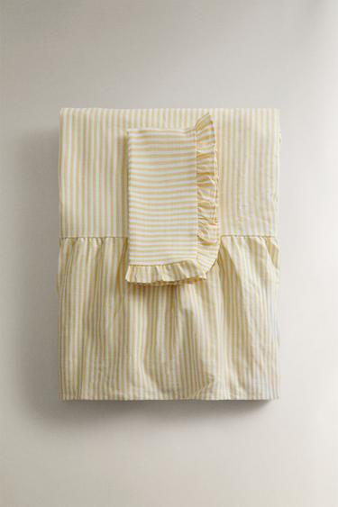 RUFFLED COTTON TABLECLOTH - Yellow by Zara