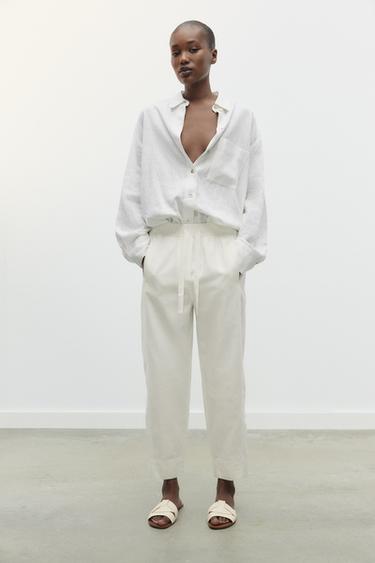 FLAT CRISS-CROSS LEATHER SLIDER SANDALS - White by Zara - Image 0