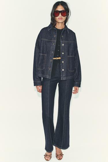 Z1975 HIGH-WAIST FLARE JEANS - Blue by Zara