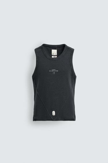 TANK T-SHIRT X SR_A - Navy blue by Zara