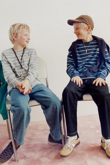 HEAVY WEIGHT STRIPED T-SHIRT - Blues by Zara