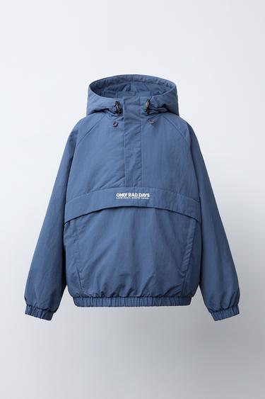WATER-REPELLENT POUCH POCKET RAINCOAT - Indigo by Zara