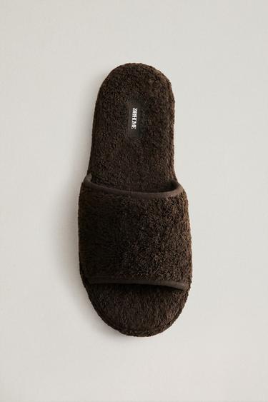 FLATFORM TERRY SLIPPERS - Brown by Zara