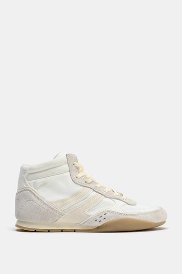 HIGH-TOP TRAINERS - White by Zara