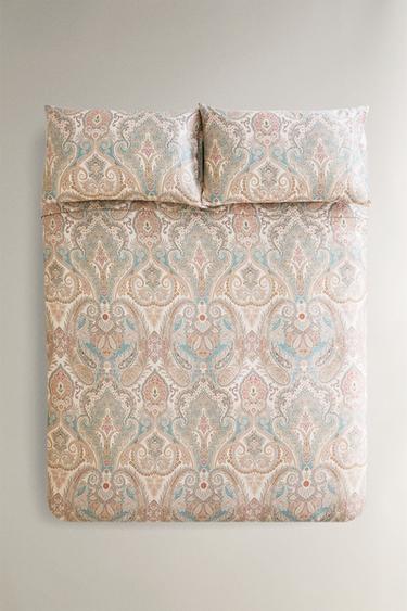 PAISLEY SATEEN DUVET COVER - Ecru by Zara