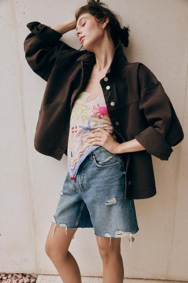 Z1975 DENIM JACKET - Brown by Zara