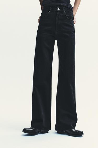 TRF HIGH-WAIST WIDE-LEG JEANS - Black by Zara
