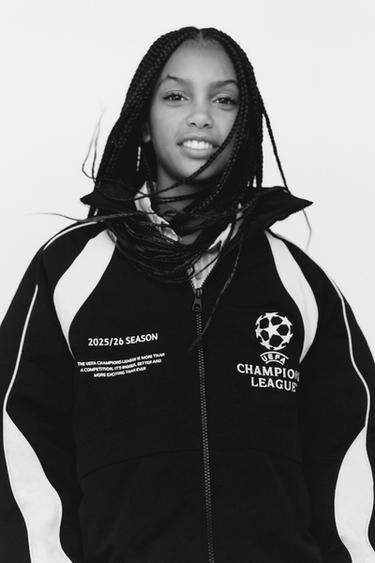 UEFA CHAMPIONS LEAGUE ® WATER-REPELLENT HOODED JACKET - Black by Zara