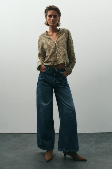 SHIRT WITH CUTWORK EMBROIDERY - Light khaki by Zara - Image 0