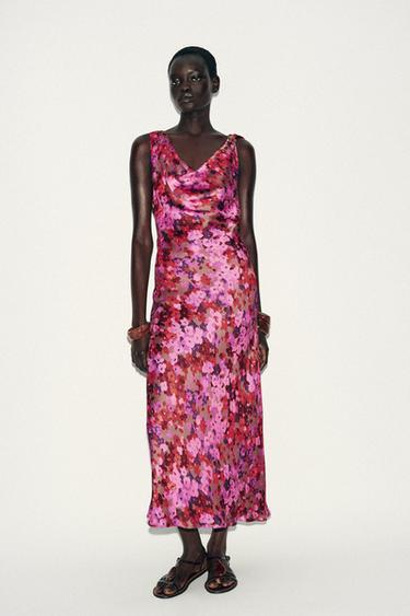 FLORAL PRINT MIDI DRESS - Multicoloured by Zara