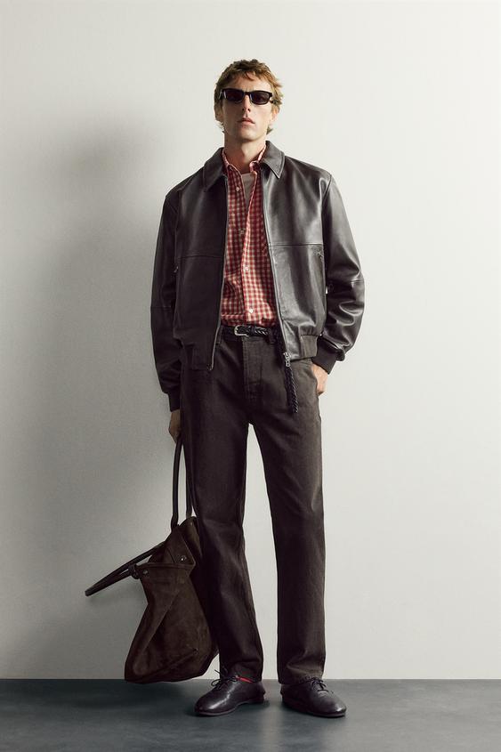 LEATHER JACKET AARON LEVINE X ZARA - Brown by Zara - Image 0