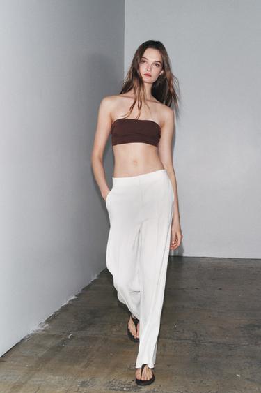 ZW COLLECTION WIDE-LEG TROUSERS - Ecru by Zara - Image 0